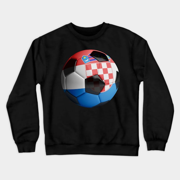 Croatia Flag Soccer Ball Crewneck Sweatshirt by reapolo